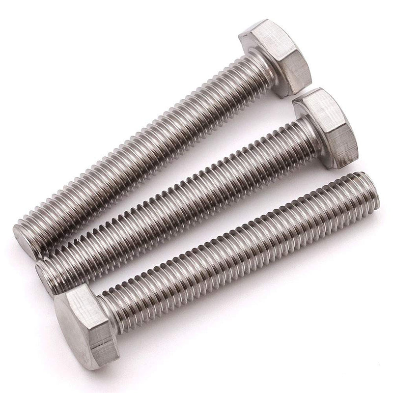 [Australia - AusPower] - 1/2-13 x 4" (4 PCS) Stainless Steel Hex Bolts, Hex Head Screws, Full Thread, Coarse Thread, Plain Finish, Machine Thread, Stainless Steel 304 (18-8) 1/2-13 x 4" 