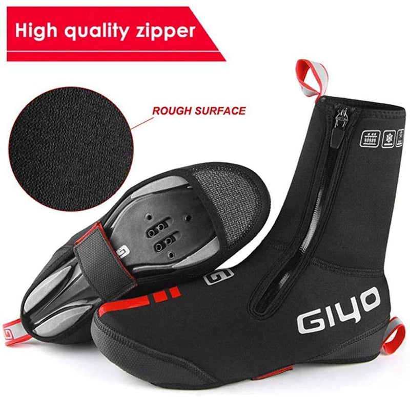 GIYO Cycling Shoes Covers, S-XXXL Neoprene Waterproof and WinterProof Bike Cycling Overshoes for Men Women Road Mountain Bike Booties… Large Black
