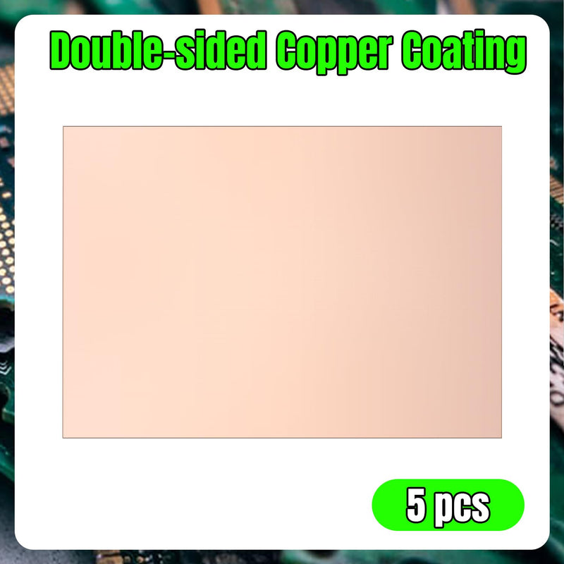[Australia - AusPower] - 5 Pcs FR4 Copper Clad Laminate PCB Circuit Board, 100x70mm 3.93x2.76 inch Single Sided PCB Circuit Board, 1.5mm Thickness DIY Prototyping PCB Board 3.93"x2.76" 