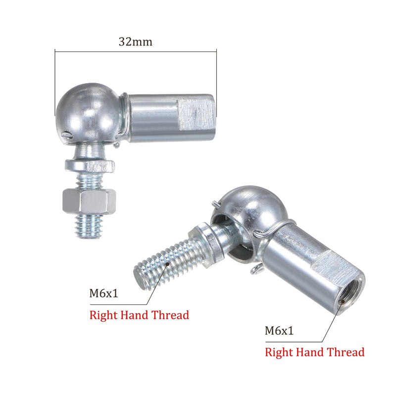 [Australia - AusPower] - 5 Pcs CS10 Angle Ball Joint - [M6 Right Hand Thread] A3 Steel Ball Socket Universal Joints for Automotive, Hinged Door 