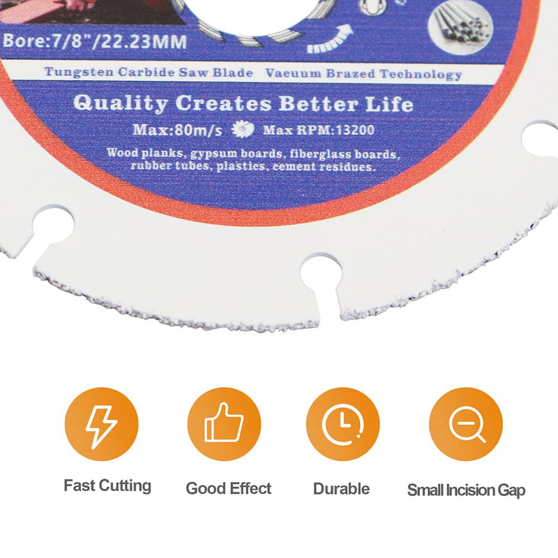 [Australia - AusPower] - Multi Saw Blade Cutting Disc 115 mm - Pack of 2 BRCUT Angle Grinder for Laminate Wood Plastic Nail-Safe 115mm 