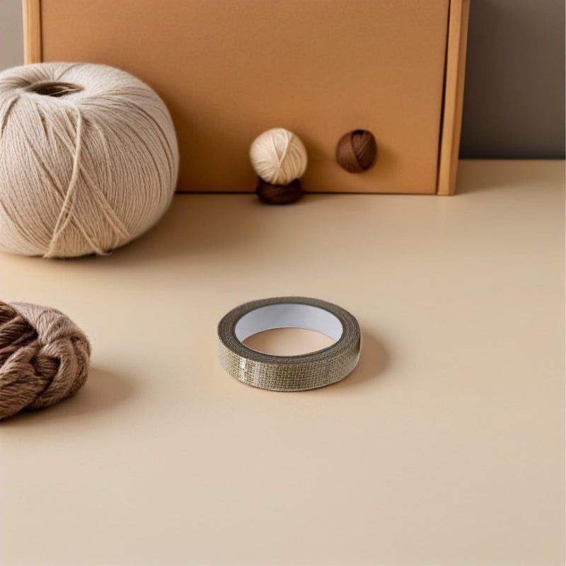 SUPVOX Flax Tape 0.59 Inch Wide Masking Decorative Adhesive Tape for DIY Scrapbooking Crafts Gift Wrapping Planner Decoration