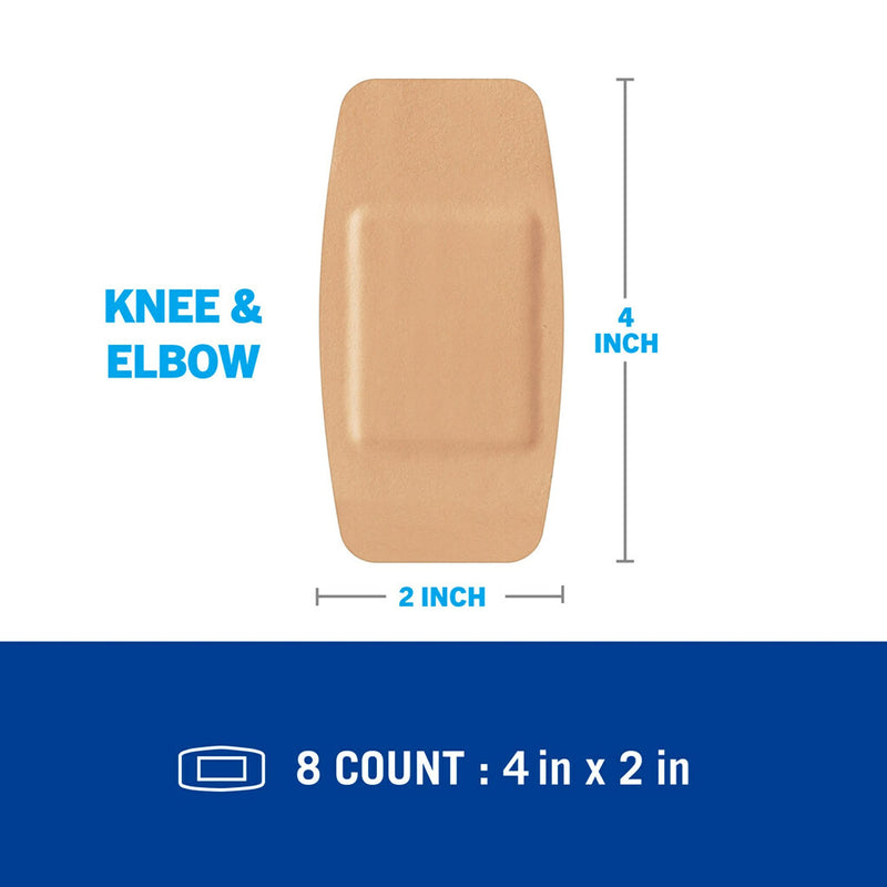 [Australia - AusPower] - Nexcare Waterproof Cushioned Bandages, Knee & Elbow, 2 x 4 in, 8 Count 8 Pads 