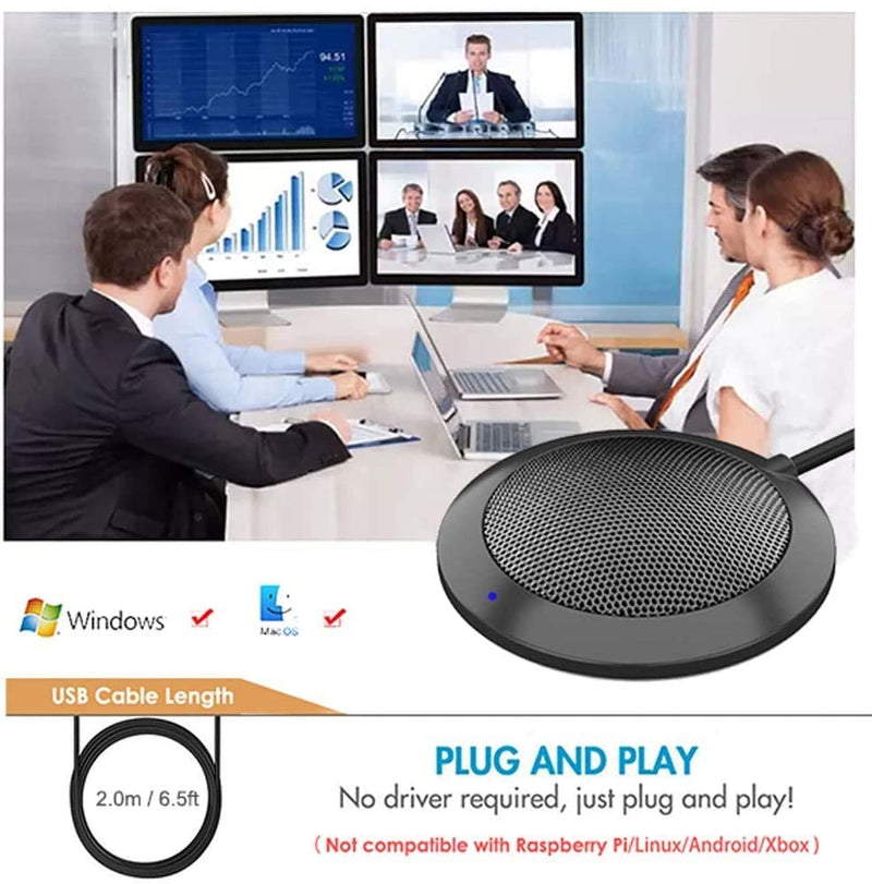 [Australia - AusPower] - Conference USB Microphone, Computer Desktop Mic with LED Indicator, TKGOU Plug & Play Omnidirectional Condenser PC Laptop Mics for Online Meeting/Class,Skype,Recording,Chatting,Zoom,(Windows/Mac OS X) DM2 