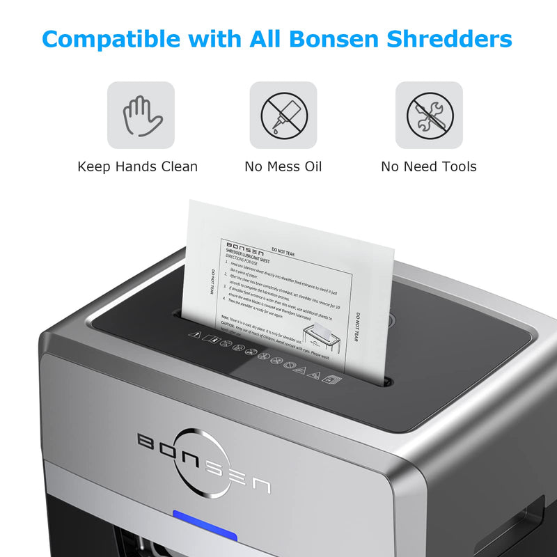 [Australia - AusPower] - BONSEN Paper Shredder Sharpening & Lubricant Sheets-Pack of 50 