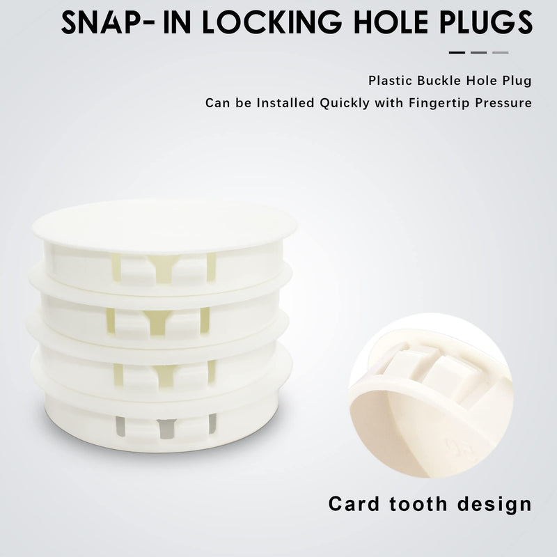 [Australia - AusPower] - 5/16"(8mm) White Plastic Plugs Snap in Locking Hole Panel Plugs Fastener Covers for Kitchen Cabinet Furniture Electric Boxes, Door Screw Hole Cover, Sheet Metal Tube Pipe Choke Plug, 70PCS 8mm(5/16") 