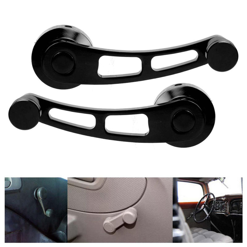 [Australia - AusPower] - Aramox 2Pcs Window Handle Window Riser Window Crank Winder Crank Winder Riser, Fit for Classic Car(Black) Black 