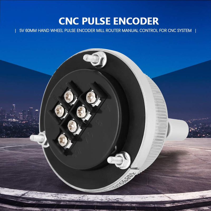 Jadeshay Electronic Handwheel Generator 5V 60MM Handwheel Encoder, CNC Rotate Encoder, Manual Pulse Generator, for CNC System (White)