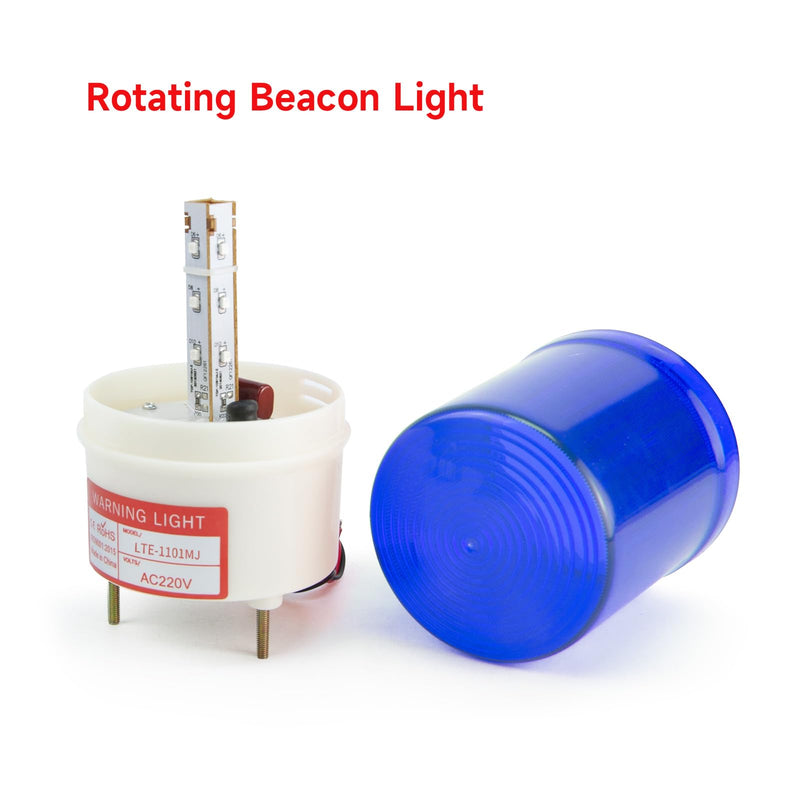 [Australia - AusPower] - Rotating Strobe Light for Trucks AC110V-120V Blue Beacon Flashing Alarm Light with 90dB Loud Buzzer Emergency Security Lights for Vehicles 