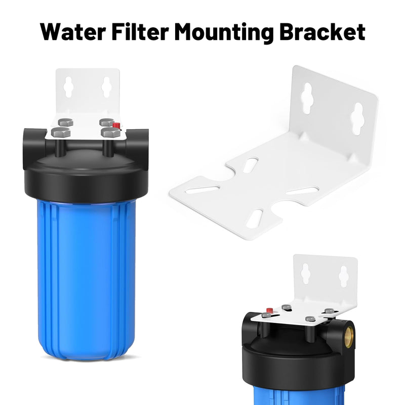 [Australia - AusPower] - Mounting Bracket for 10" and 20" Water Filter, Metal Housing Fixed Bracket for 10" and 20" Water Filter, White 