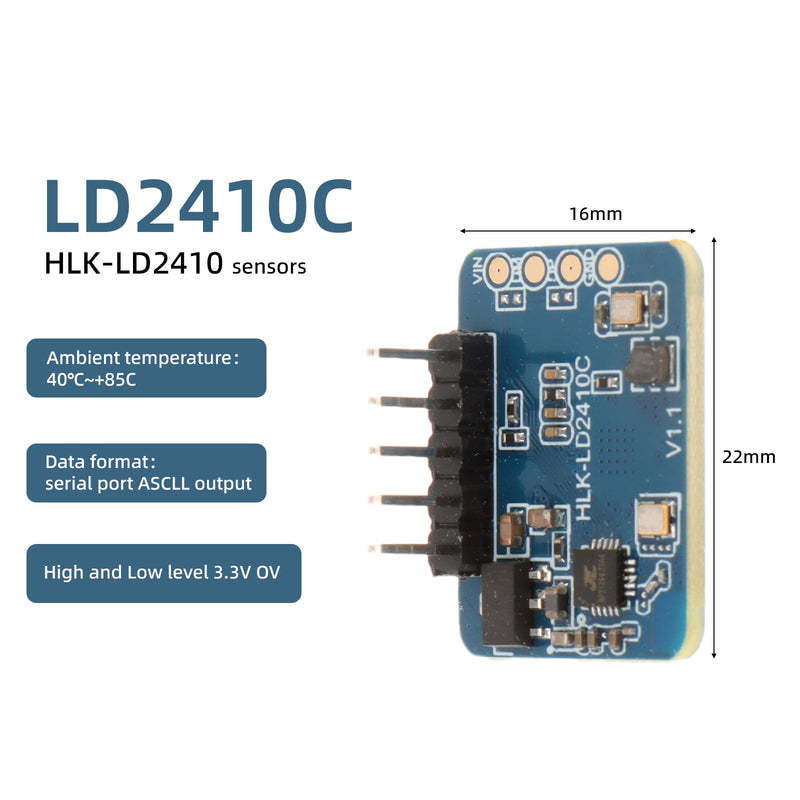 [Australia - AusPower] - 4pcs LD2410C Human Presence Radar Sensor Module HLK-LD2410 Millimeter Wave Non-Contact 24GHz ISM Band Serial Port IO Level Output 4 