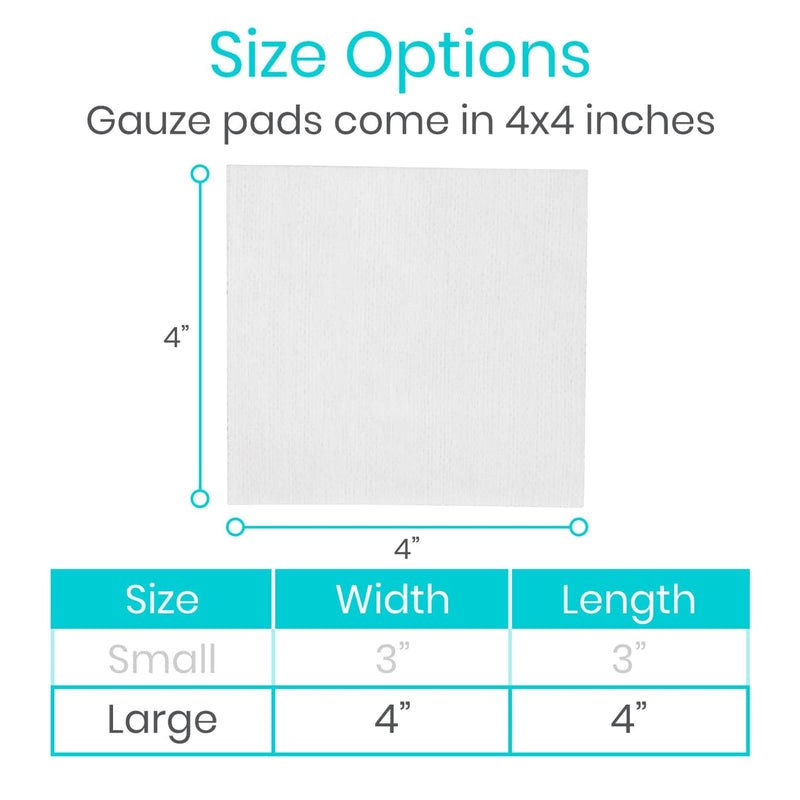 [Australia - AusPower] - 4x4 Sterile Gauze Pads (100pc) - Individually Wrapped 2-Pack Wound Dressing for Cleaning & Cushioning - Non-Adhesive Highly Absorbent Bandages 4in 