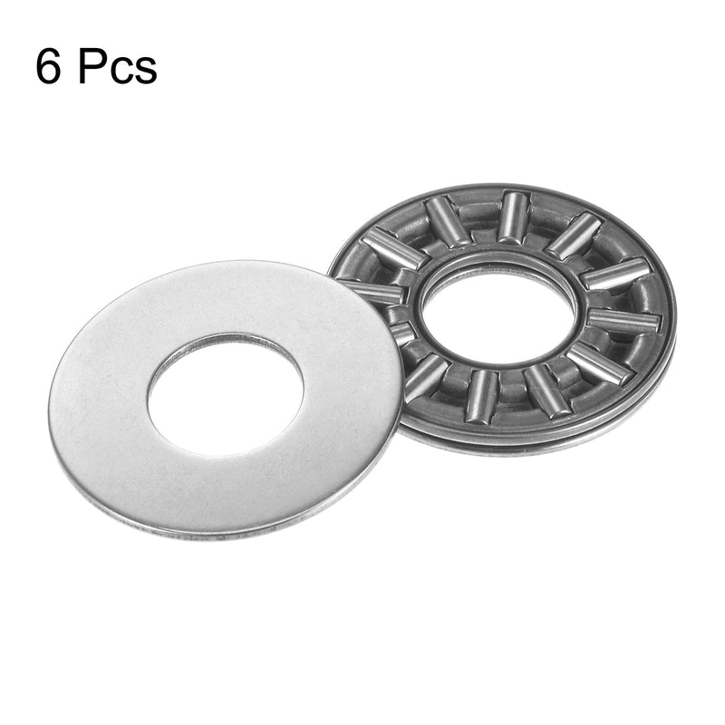 [Australia - AusPower] - uxcell AXK1024 Thrust Needle Roller Bearings with Washers 10mm Bore 24mm OD 2mm Thickness 6pcs 10mm x 24mm x 2mm 6 
