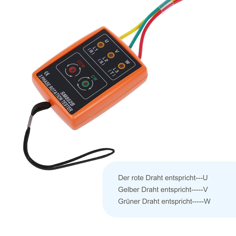 RUIZHI Rotary Field Meter 3 Phase Tester AC60V~600V | Rotary field meter with crocodile clips and buzzer tester shows suitable for high voltage devices