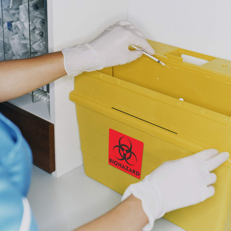 [Australia - AusPower] - (12 Pack) Biohazard Stickers Sign, 6x6 Inches Waterproof Biohazard Warning Label?6 Mil Vinyl Self Adhesive Durable Decal Stickers Use for Labs, Hospitals and Industrial Red - 12 Pack 