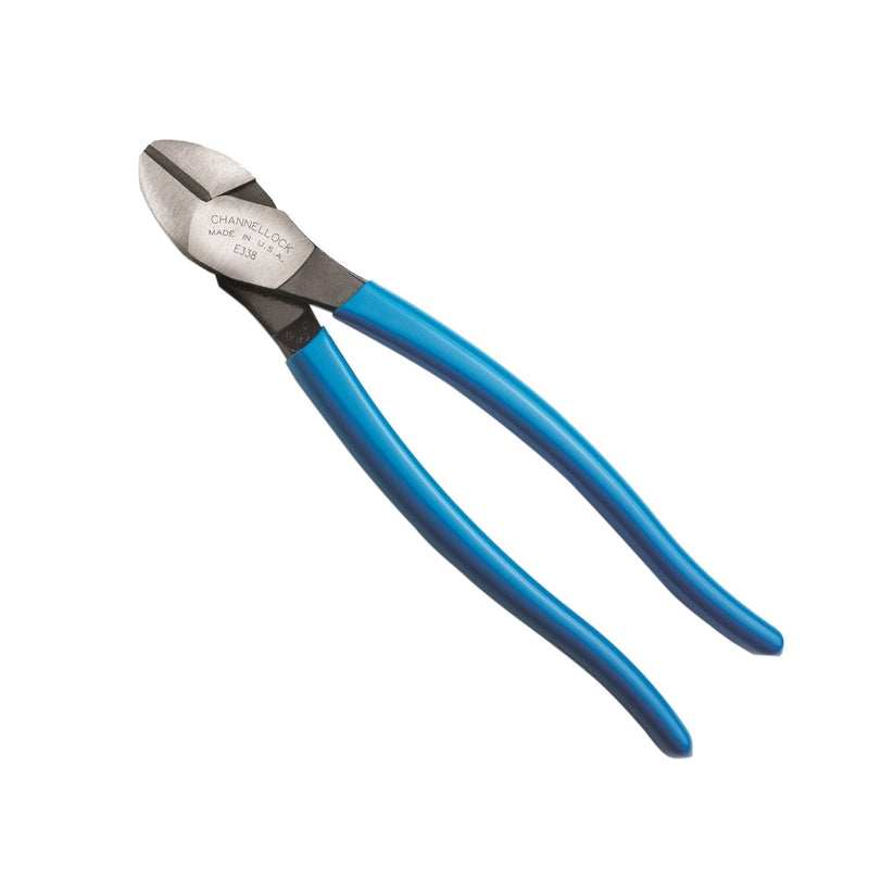 Channellock E338 8-Inch Diagonal Cutting Pliers with Xtreme Leverage Technology (XLT) Requires Less Force to Cut than Other High-Leverage Models | Laser Heat-Treated Cutting Edge for Extended Life | Forged from High Carbon Steel | Made in USA