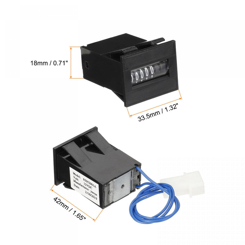[Australia - AusPower] - uxcell Electromagnetic Counter, 6 Digit 0-999999 Counting Range Electronic Pulse Counter Digital Counter Totalizer Electromagnetic Pulse Counter DC12V 