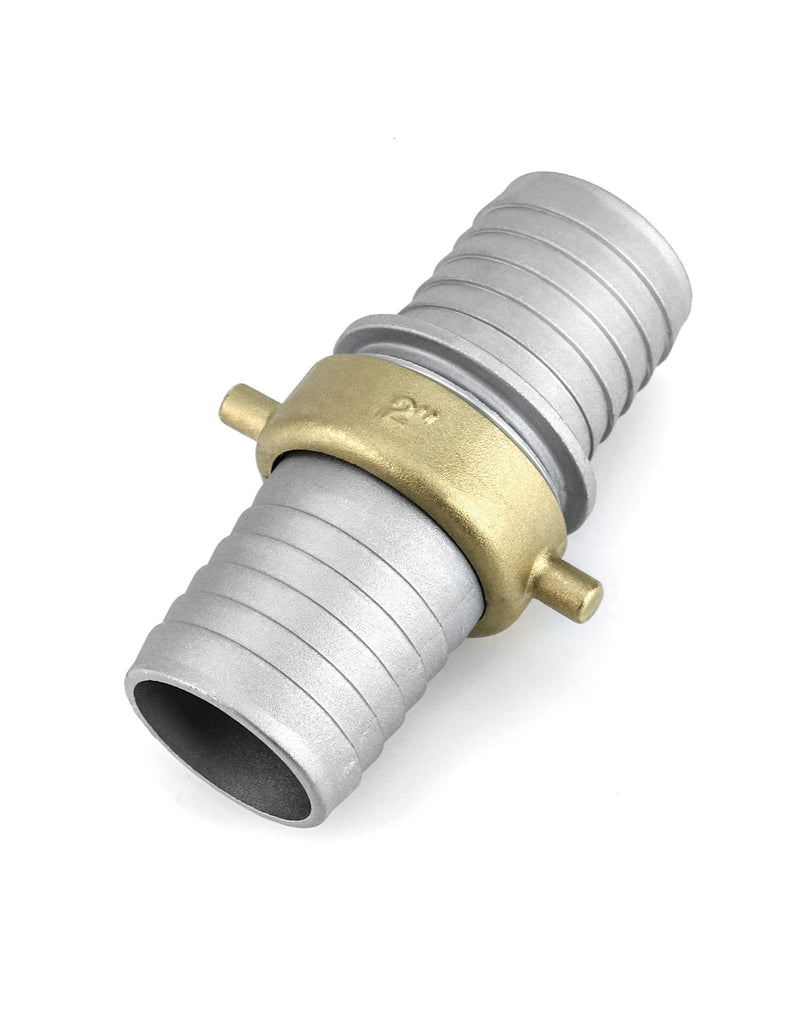[Australia - AusPower] - QWORK Aluminum Pin Hose Shank Fitting Set, 2" 75 PSI Pin Lug Hose Shank Coupling Set 