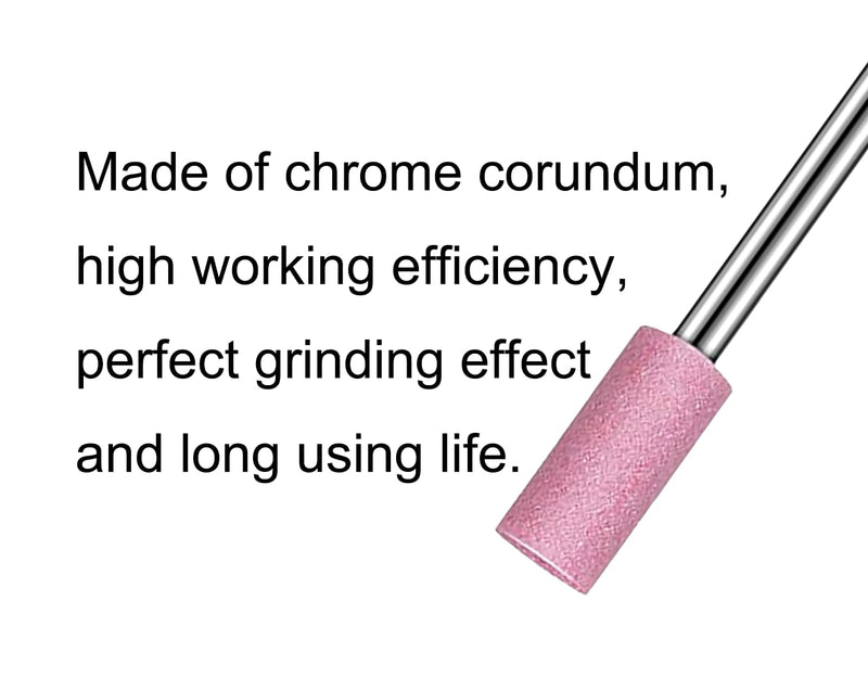 [Australia - AusPower] - NACX 5mm Cylinder Shape Abrasive Mounted Stone Grinding Wheel Head, Rotary Grinding Stone Bits, 1/8" Shank, 30Pcs (Pink) 