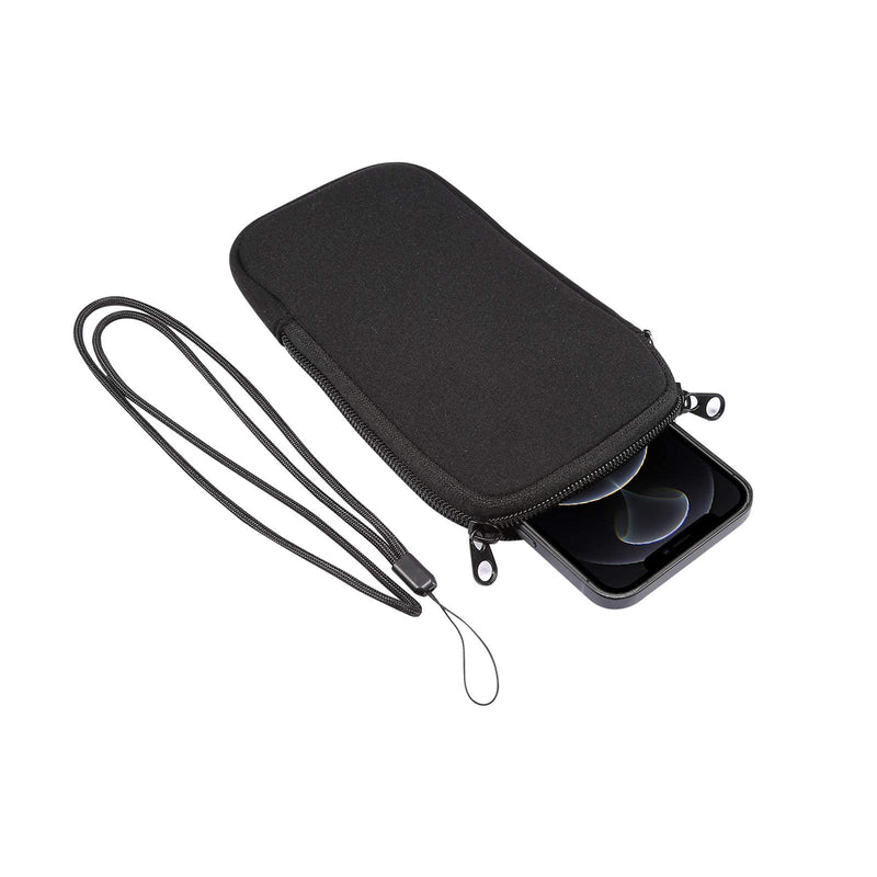 [Australia - AusPower] - Neoprene Phone Sleeve Case Zipper Cell Phone Pouch For Samsung Galaxy A54 A53 A34 A15, S24 Ultra S24+ S23+ S22+ S23 FE S21 FE S20 FE, iPhone 15 Pro Max 14 13 Pro Max 15 Plus, Pixel 7 8 Pro -L Black Large 
