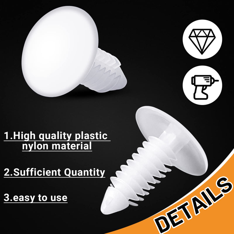 [Australia - AusPower] - Taiyin 1" Vapor Barrier Christmas Tree Clips Plastic Nylon Rivet Clips White Furniture Assembly Shelves Retainer for Crawlspace Barrier Poly Liners, Covers and Encapsulations(200 Pcs) 200 
