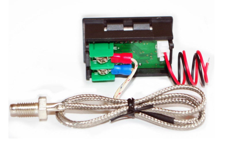[Australia - AusPower] - DC 12V 24V (4V-28V) Red Fahrenheit Digital Temperature Meter -76℉~999℉ LED Display with Industrial Grade 0.5m K-Type Thermocouple Temperature Sensor M6 Probe 