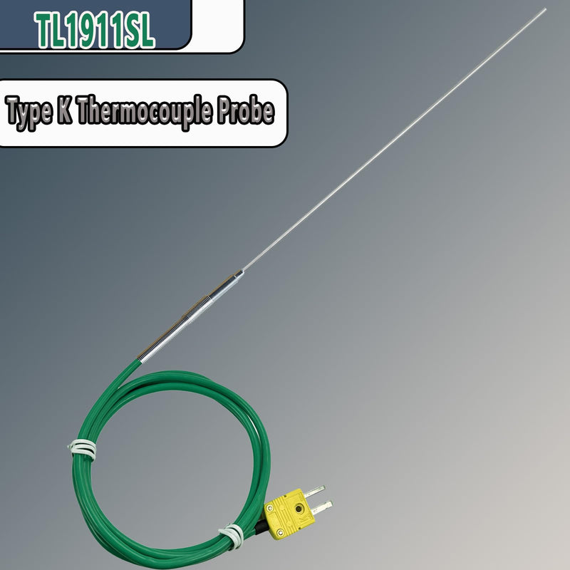 [Australia - AusPower] - TL1911SL Type K Thermocouple Probe -40°F to 1500°F Silicone Cable Length: 47 inches Type K Thermocouple Length: 12 in / 0.04 in 