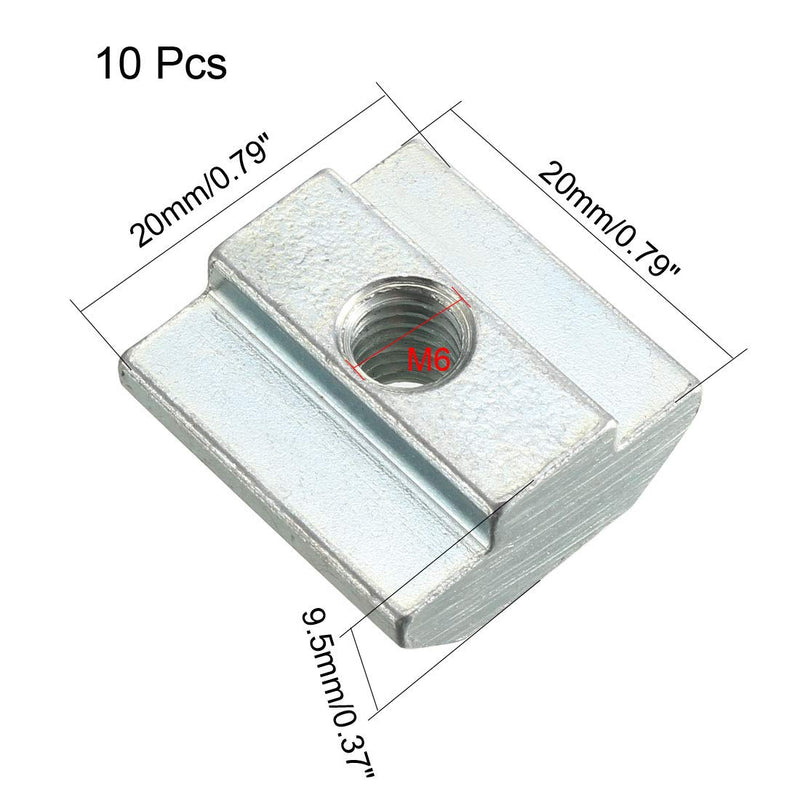 [Australia - AusPower] - uxcell Slide in T-Nut, M6 Threaded for 4040 Series Aluminum Extrusions Profile, Pack of 10 