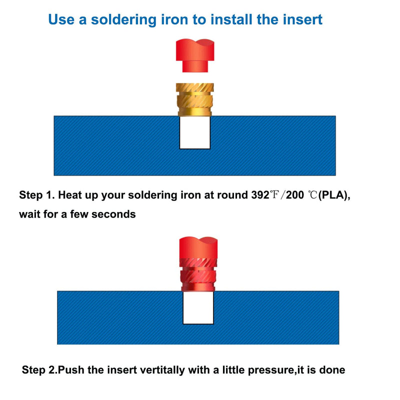 [Australia - AusPower] - Threaded Heat-Set Inserts Brass for Printed Plastic Parts M4 Short 50pcs M4S 50 