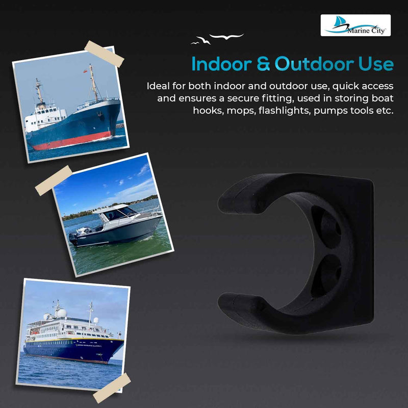 MARINE CITY Nylon Ladder Hooks Lightweight Spring Clamp for Easy Access Storage, Smooth Design, 1-1/4 Inches Diameter, Ideal for Boats, Marines, and Yachts (Pack of 2)