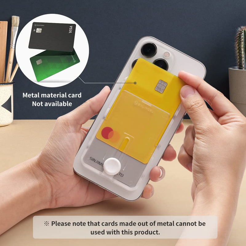 [Australia - AusPower] - Sinjimoru Magnetic Phone Pop Up Wallet for MagSafe, Magnetic Phone Credit Card Holder for Back of Cell Phone Case with Quick Access for iPhone 14 13 12 Series. M-Button Wallet Matte Clear 