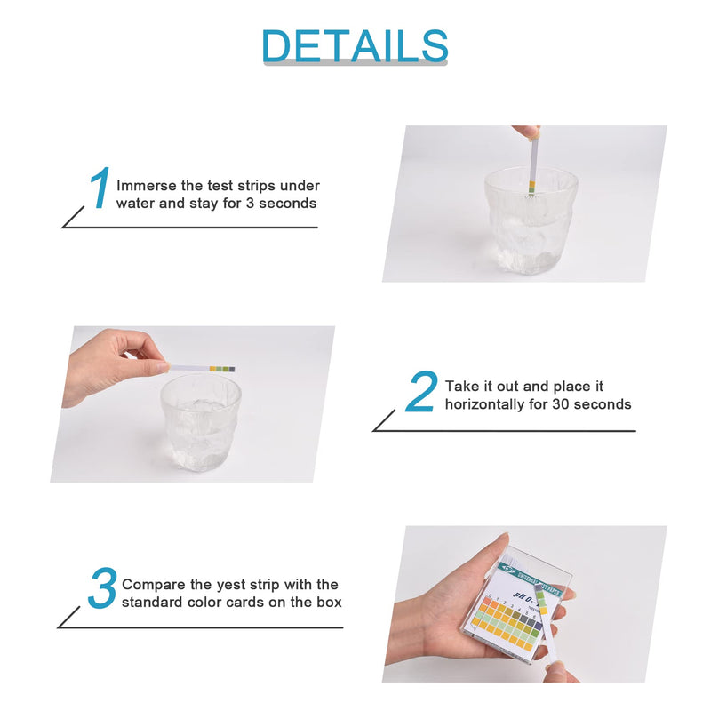 [Australia - AusPower] - PH Test Strips 0-14, 100PCS Universal PH Measure Paper Ph-Indicator Strip to Test Drinking Water, Food, Pools, Aquariums, Saliva, Urine, Lab Monitoring 