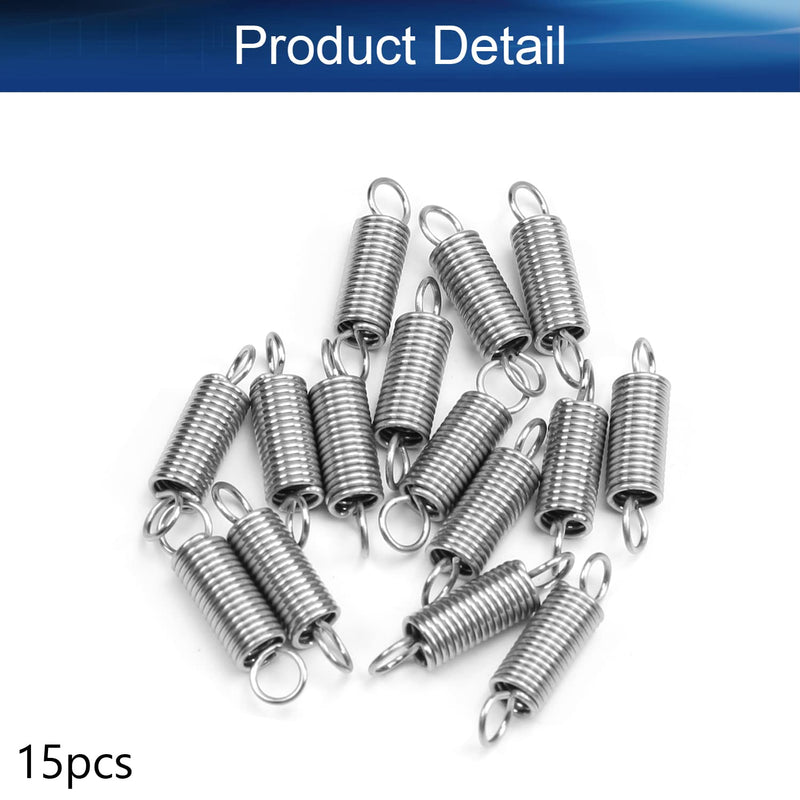 [Australia - AusPower] - Yinpecly Stainless Steel Extended Compressed Spring Wire Diameter 0.03", OD 0.24", Free Length 0.98" Tension Spring for Industrial Construction Machinery Furniture Appliances Silver Tone 15pcs 0.8x6x25mm(WD*OD*L) 15 