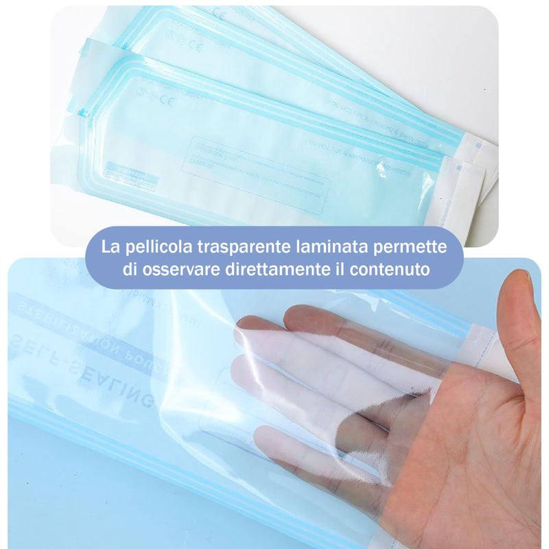 150pcs Sterilization Bags, Sterile PVC Bags, Autoclave Bags, Self Sealing Bags for Sterilization, Sterilization Bags