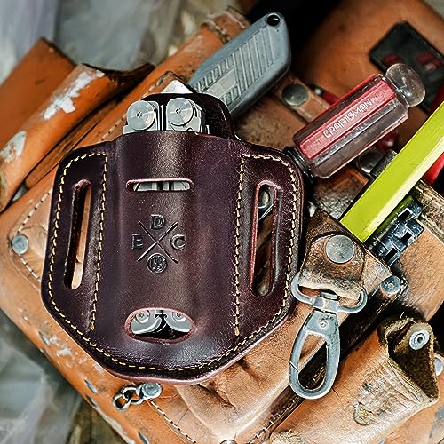 Burgundy 1791 EDC multitool sheath for 1.6-inch-wide Leatherman, Gerber, or SOG tools, Easy Slide design