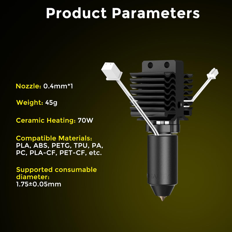 Creality Official Ender 5 Max Hotend Kit, Ceramic Heating Block Kit Quick-swap Nozzle High Flow Printing Hotend Kit 300°C High Temperature Resistance 700mm/s High-Speed for Ender 5 Max 3D Printers
