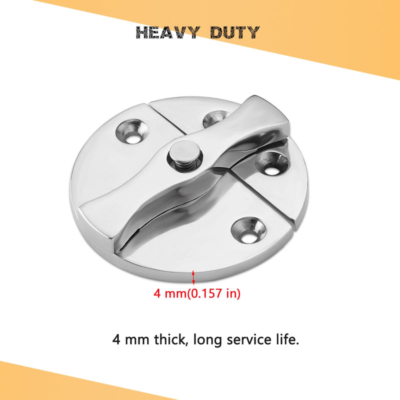 [Australia - AusPower] - Heavy Duty Marine Boat Door Catch Latch 316 Stainless Steel, 1.69" (43 mm) Hatch Round Turn Button Twist Catch Latch with Screws(2-Pack) 1.69 in (43 mm) 