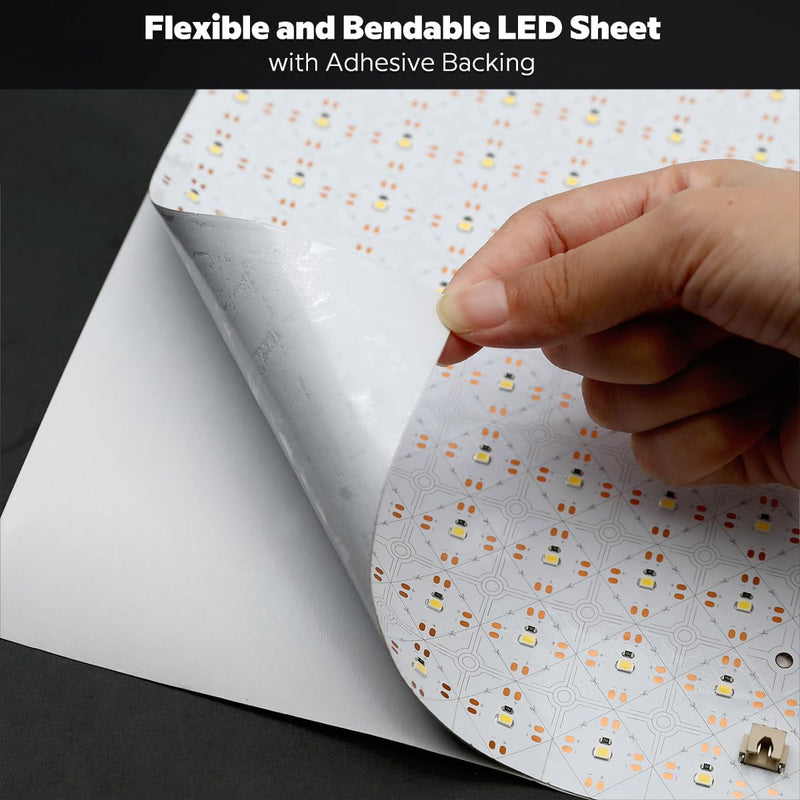 [Australia - AusPower] - 1 Pc 6000K Daylight White LED Sheet for Backlighting, 24V 28W 19.2"x9.6" Slim Flexible Cuttable Connectable LED Sheet Light, Connectors and Adhesive Backing (Daylight White 6000K) Daylight White 6000K 