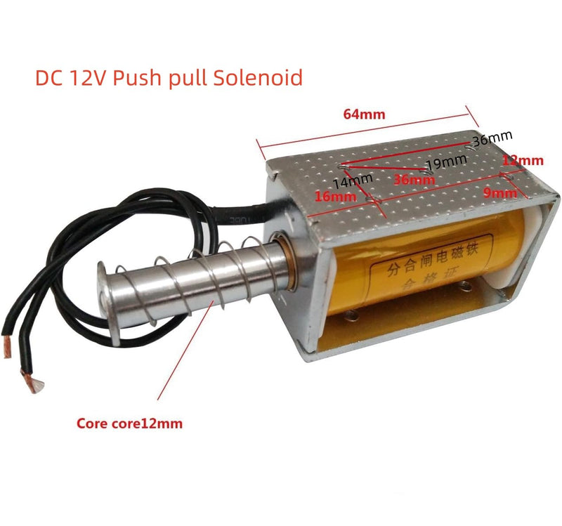 [Australia - AusPower] - Push Pull Solenoid DC 12V 35mm Long Stroke Small Electromagnetic Solenoids Electric Magnet For Automobiles, DIY (DC 12V) 