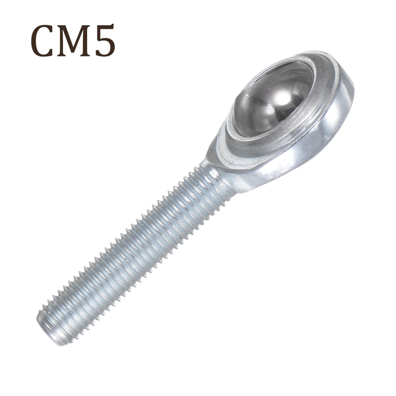[Australia - AusPower] - 2pcs CM5 Rod End Joint Bearing - [5/16" Bore, 5/16-24 UNF Right Hand Thread] Male Rod End with Jam Nuts, 45# Carbon Steel 2 