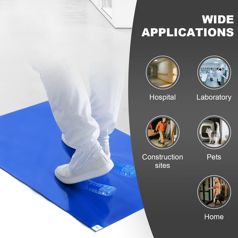 18" x 36" Blue Sticky Mat Tacky Pads Adhesive Floor Mat (5 Packs,150 Sheets,30 Sheets/Pack for Cleanroom Laboratory Hospital Construction Pets Home Indoor Gymnasium and Workshop 18" x 36"