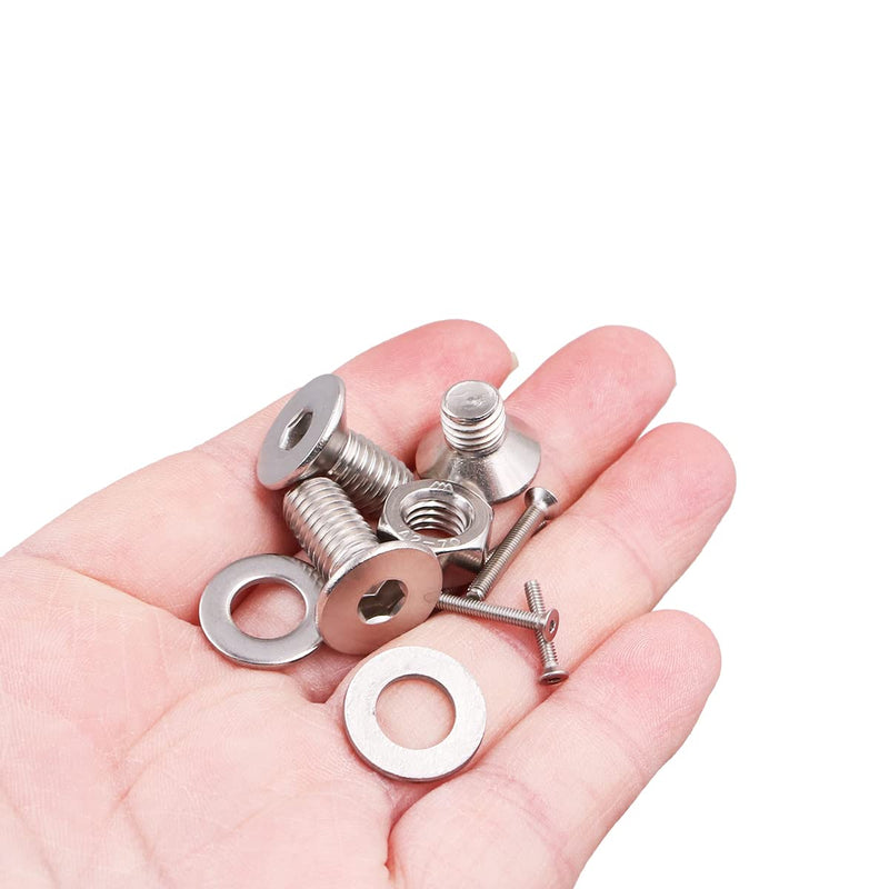 [Australia - AusPower] - 1430 Pieces NUZAMAS Hex Socket Flat Countersunk Screws Nuts Washers Set M2 M2.5 M3 M4 M5 M8 Stainless Steel Cylinder Screws Hex Socket Threaded Screws Assortment Kit with Storage Box and Hex Key 