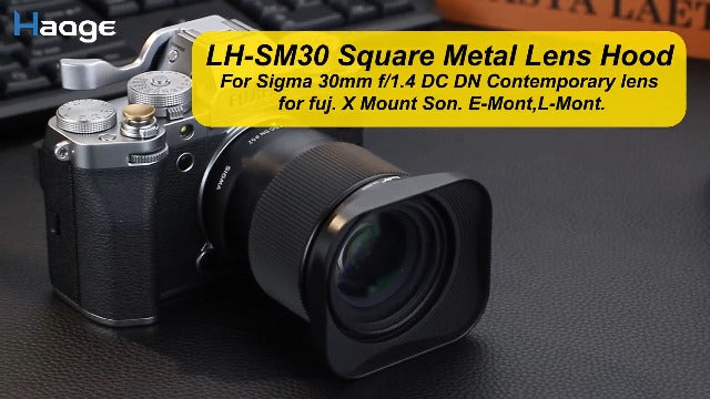 Haoge Metal Square Lens Bayonet Hood for Sigma 30mm F1.4 DC DN Lens LH-SM30