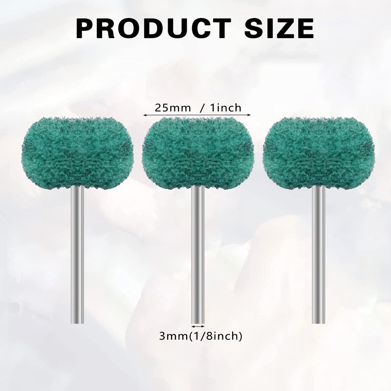 50 Pack 1 Inch Abrasive Wheel Polishing Buffing Wheel Set for Dremel Rotary Tool, Drills, 150 Grits 1/8'' (3mm) Shank Scouring Pad Abrasive Buffing Wheels for Metal, Wood, Rust Removal Green 150Grit 50PCS