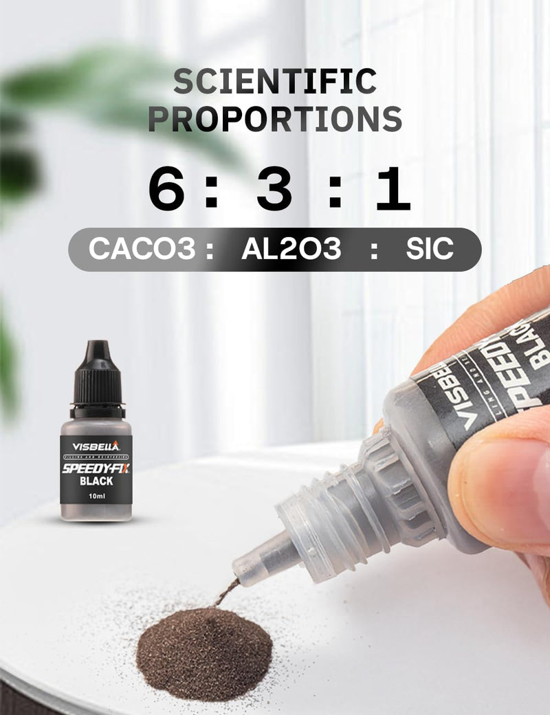 [Australia - AusPower] - 7 Seconds Speedy Fix Strong Instant Adhesive & Filling Powders Reinforcing Waterproof Super Repair Glue Fix for Metal Surfaces & Hard Plastic Products (Black 2PC) Black 2PC 