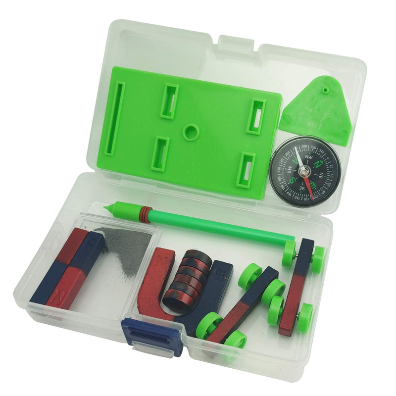 [Australia - AusPower] - EUDAX Labs Junior Science Magnet set for Education Science Experiment Tools Icluding Bar/Ring/Horseshoe/Compass Magnets 