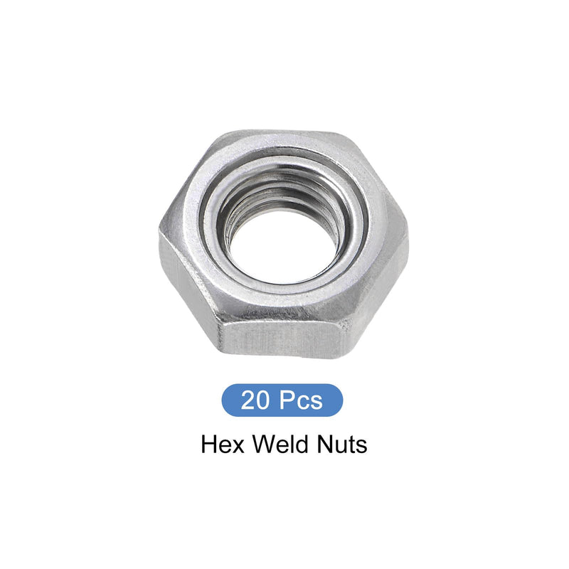 [Australia - AusPower] - METALLIXITY Hex Weld Nuts Steel (5/16-18Thread Size) 20Pcs, Carbon Steel Hexagonal Nuts - for Machinery Industry, Home Furniture Repair 5/16-18 20 
