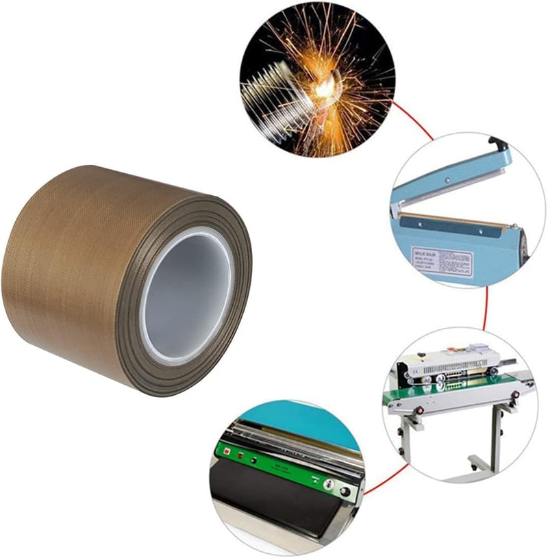 3 Different Size Teflon Tape Fiberglass High Temperature PTFE Fabric Roll with Adhesive