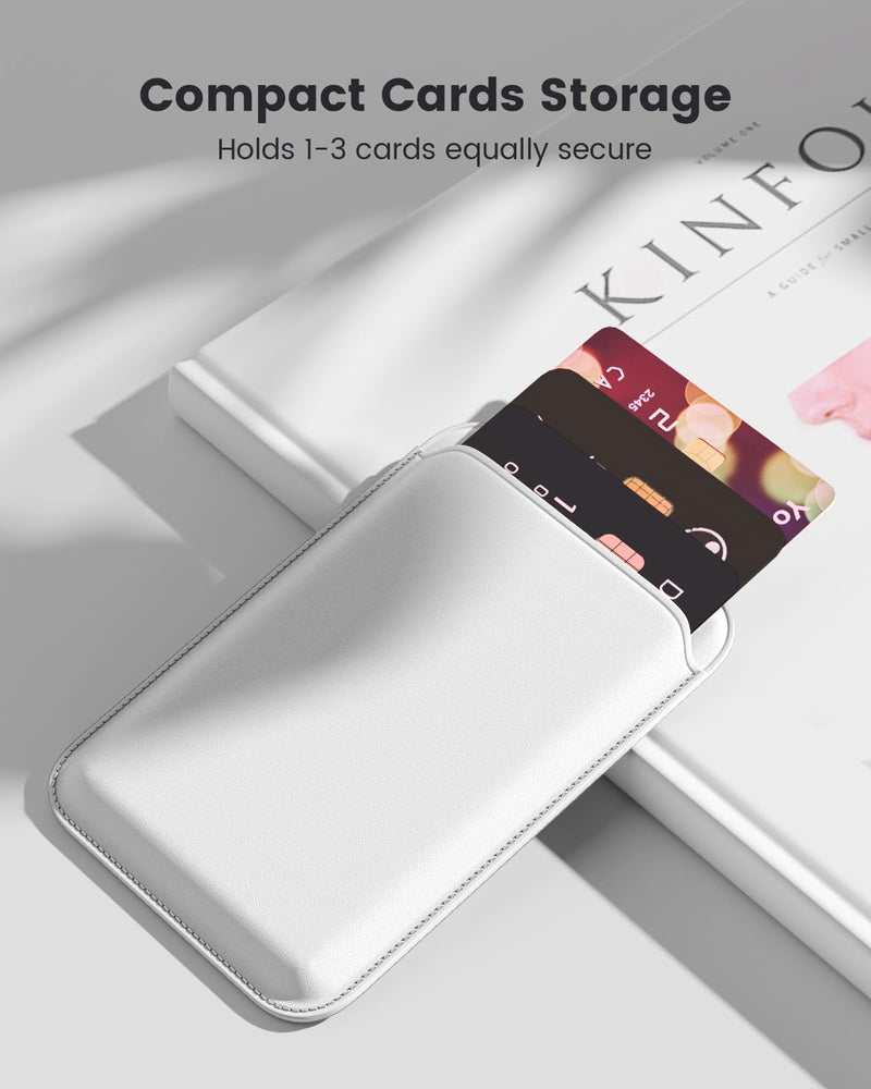 [Australia - AusPower] - Magnetic Phone Wallet for Apple MagSafe, Card Wallet Holder for iPhone 15 Pro Max/15 Plus/15 Pro/15, 14 Pro Max/14 Plus/14 Pro/14, 13 Pro Max/13 Pro/13, 12 Pro Max/12 Pro/12, White 