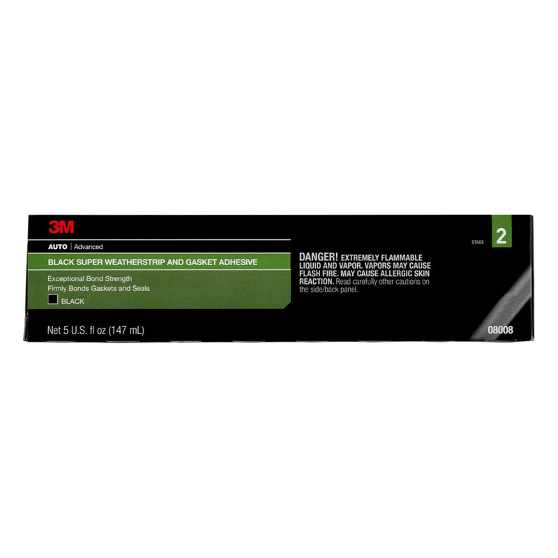 3M Black Super Weatherstrip and Gasket Adhesive, 08008, 5 fl oz, 1 Per Pack 5 fl. oz.